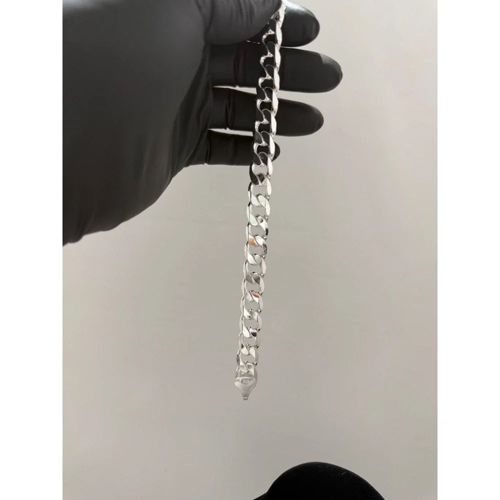cuban bracelet silver filled stamped 9 inch 12.5mm lobster clasp